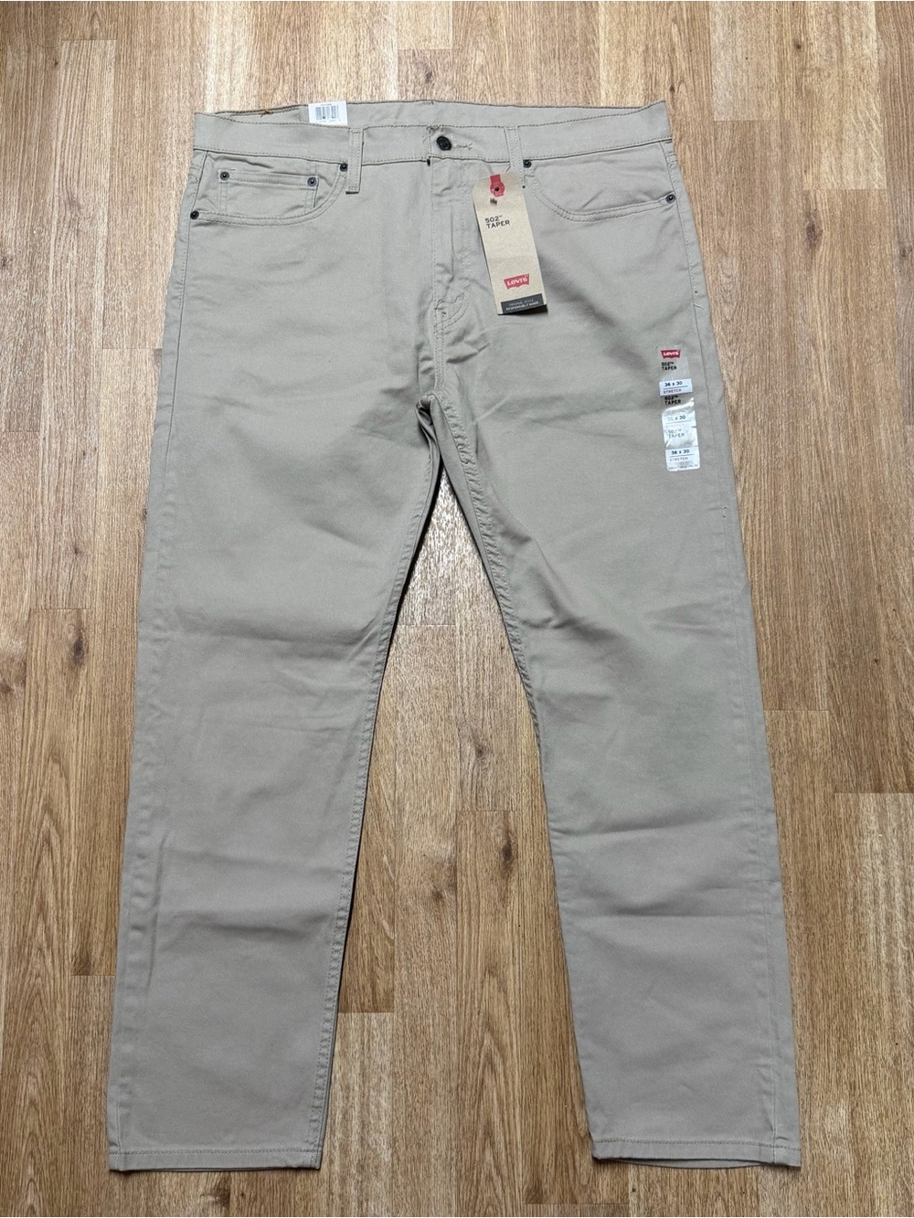 Levi’s 502 Taper Stretch Regular Fit Jeans Men’s Size 36x30 Tan NWT
